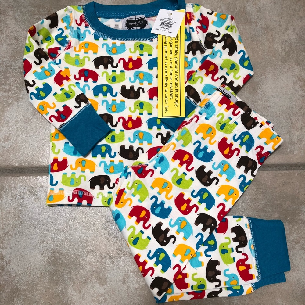Mudpie long sleeve pajamas 9-12 months